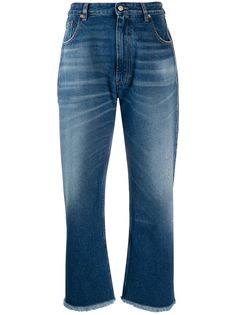 Mm6 Maison Margiela джинсы широкого кроя с бахромой