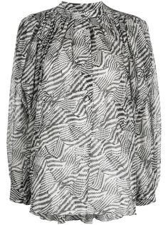 Isabel Marant блузка с абстрактным принтом и плиссировкой