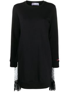 RedValentino платье-толстовка со вставкой из тюля