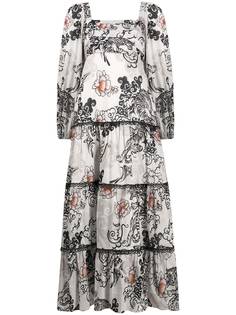 Pinko ярусное платье с цветочным принтом