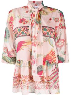 RedValentino блузка с бантом и принтом