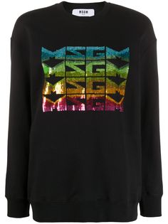 MSGM толстовка с логотипом и пайетками