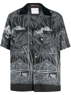 Sacai рубашка с короткими рукавами и цветочным принтом