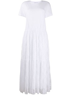 RedValentino платье-футболка с цветочным кружевом
