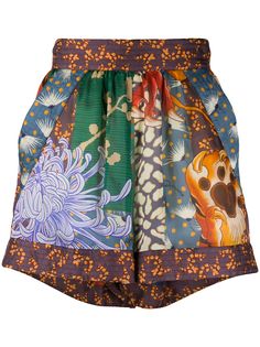 Dsquared2 шорты с завышенной талией и цветочным принтом