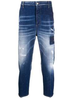 Dsquared2 укороченные джинсы с эффектом потертости