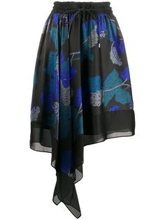 Sacai юбка асимметричного кроя с завышенной талией