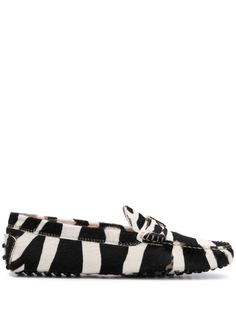 Tods лоферы с зебровым узором Tod`S
