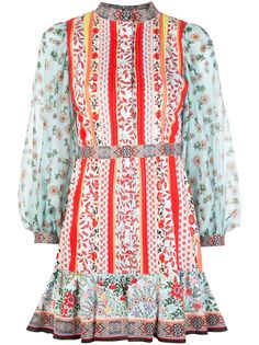 Alice+Olivia платье мини с принтом в технике пэчворк