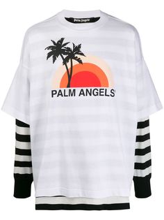 Palm Angels многослойная футболка с принтом