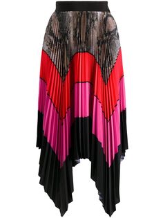 MSGM плиссированная юбка макси в стиле колор-блок