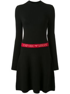 Emporio Armani трикотажное платье с жаккардовым логотипом