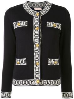 Tory Burch жаккардовый кардиган с цепочками