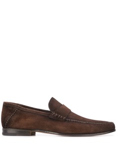 Santoni лоферы с миндалевидным носком