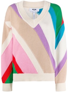 MSGM джемпер в стиле колор-блок
