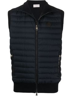 Moncler дутый жилет с нашивкой-логотипом