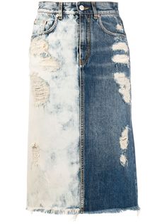Givenchy джинсовая юбка с эффектом потертости