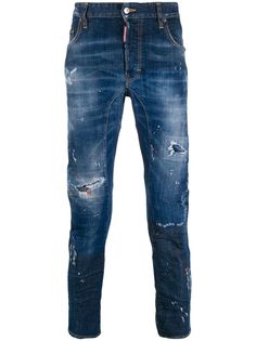 Dsquared2 укороченные джинсы с прорезями