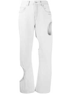 Off-White джинсы бойфренды с вырезами
