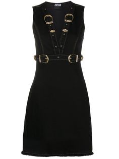 Versace Jeans Couture платье с V-образным вырезом и пряжками
