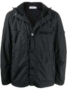 Stone Island куртка с капюшоном и жатым эффектом