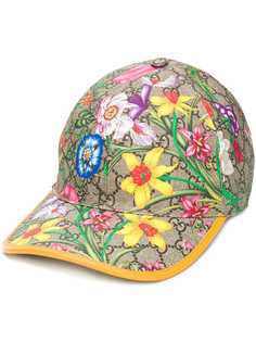 Gucci бейсбольная кепка с цветочным принтом