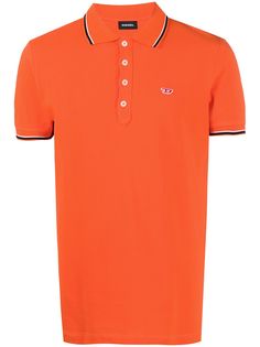 Diesel logo embroidered polo shirt