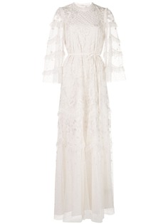 Needle & Thread полупрозрачное платье с цветочным узором