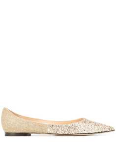 Jimmy Choo балетки Love с заостренным носком и блестками