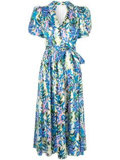 Badgley Mischka платье с запахом и цветочным узором