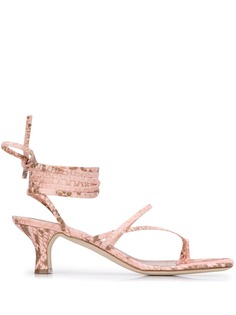 Paris Texas snakeskin-effect 65mm sandals