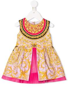 Young Versace расклешенное платье с принтом Baroque