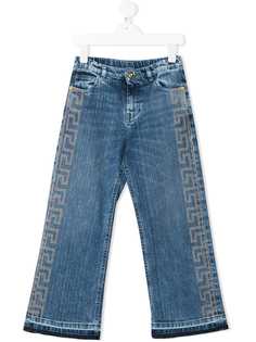 Young Versace джинсы с заклепками и логотипом