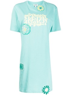 Kenzo платье-футболка с цветочной аппликацией