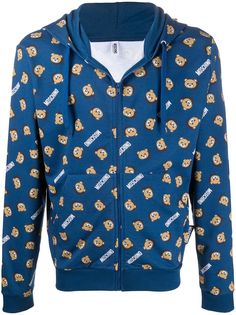 Moschino худи на молнии с принтом Teddy
