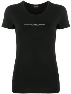 Emporio Armani футболка с логотипом из страз