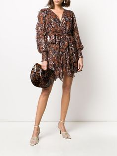 Ulla Johnson короткое платье-трапеция с длинными рукавами
