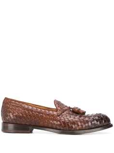 Doucals tassel-embellished woven loafers