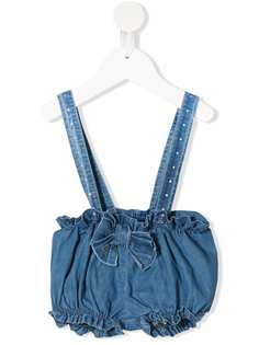 Miss Blumarine embellished denim dungarees