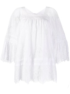 Self-Portrait flared lace blouse