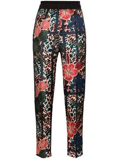 Moncler укороченные брюки с цветочным принтом