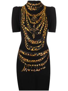 Moschino платье с пышными рукавами и принтом