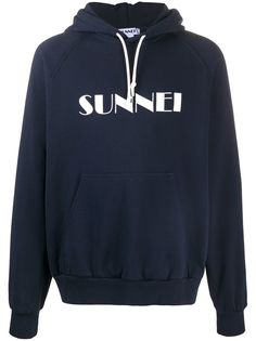 Sunnei raglan-sleeves logo hoodie