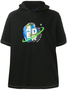 Ader Error earth print shortsleeved hoodie