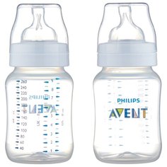 Philips AVENT Бутылочки полипропиленовые Anti-colic SCF813/27, 260 мл, 2 шт. с 1 мес., прозрачный