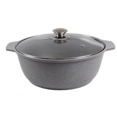 Кастрюля Kukmara Мраморная 28 см 3 л, светлый мрамор