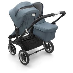 Универсальная коляска Bugaboo Donkey 2 Duo Track (2 в 1) черный/серо-голубой/серо-голубой, цвет шасси: черный