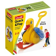 Каталка-игрушка Quercetti Веселый Утенок (2137/4180) со звуковыми эффектами желтый