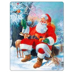 Рамка-вкладыш Larsen Санта с животными (JUL7), 32 дет.