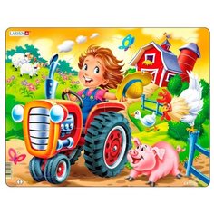 Рамка-вкладыш Larsen Дети на ферме Трактор (BM7), 15 дет.